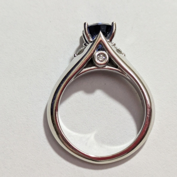 14k W Gold Scott Kay Sapphire Ring s 5. 5 - Picture 5 of 12